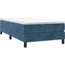 Sommier à ressorts de lit Bleu foncé 80x200 cm Velours