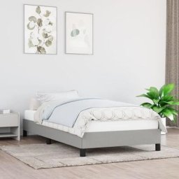 Cadre de Lit Simple pour adulte Gris clair 90x200 cm Tissu,203 x 93 x 25 cm