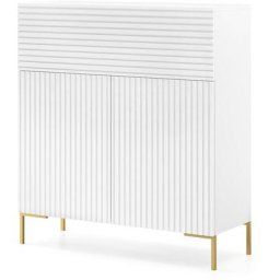 Selsey - lammelo - Commode de 92 cm de haut - blanc
