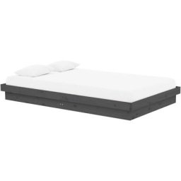 Cadre de lit Gris Bois massif 120x200 cm Vidaxl Gris