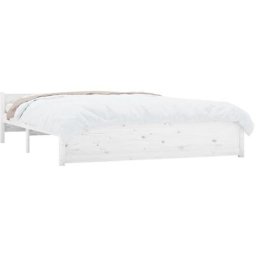 Cadre de lit Blanc Bois massif 150x200 cm Très grand Vidaxl Blanc
