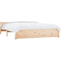 Cadre de lit Bois massif 140x190 cm Vidaxl Marron