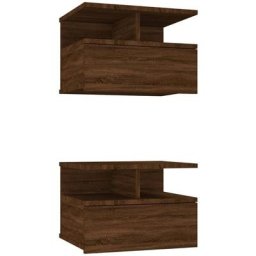 Tables de chevet flottantes 2 pcs Chêne marron 40x31x27 cm Vidaxl Chêne marron
