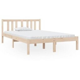 Cadre de lit Bois massif 120x190 cm Petit double Vidaxl Marron