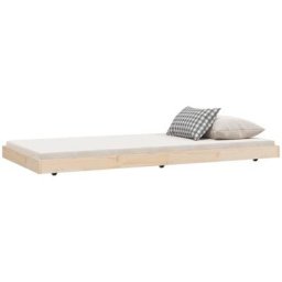 Cadre de lit 75x190 cm Bois de pin massif Vidaxl Marron