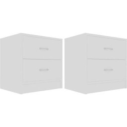 Tables de chevet 2 pcs Blanc 40x30x40 cm Bois d'ingénierie Vidaxl Blanc