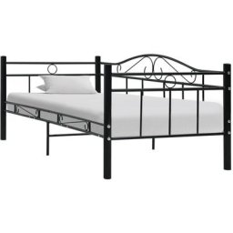 Cadre de lit de repos Noir Métal 90 x 200 cm vidaXL - Noir
