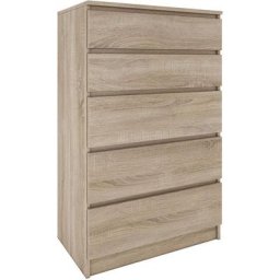 Milan - Commode contemporaine chambre/salon/bureau 40x70x112 - 5 tiroirs coullissants - Meuble de