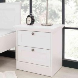 Chevet 2 tiroirs en bois coloris blanc - CH7011 - Blanc