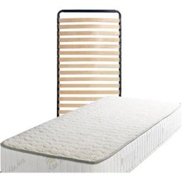 Lot de 2 Matelas 100x200 + 2 Sommiers Démontés + pieds Offerts Mousse Poli Lattex Indéformable - 23