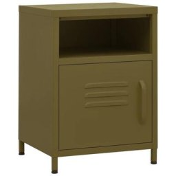 Table de chevet Vert olive 35x35x51 cm Acier Vidaxl Vert olive