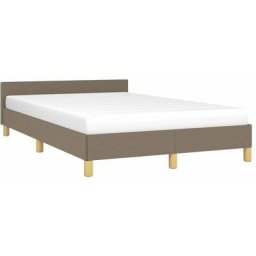 Cadre de lit avec tête de lit Taupe 120x200 cm Tissu Vidaxl Taupe