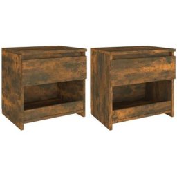 Lot de 2 Tables de chevet Tables d'appoint | Tables de nuit Chêne fumé 40x30x39 cm Bois