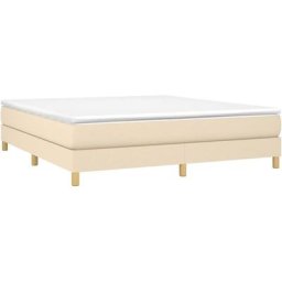 Sommier à ressorts de lit Crème 180x200 cm Tissu Vidaxl Crème