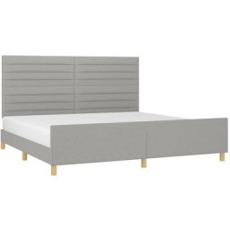 Cadre de lit avec tête de lit Gris clair 200x200 cm Tissu Vidaxl Gris clair