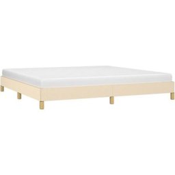 Cadre de lit Crème 200 x 200 cm Tissu Vidaxl Crème