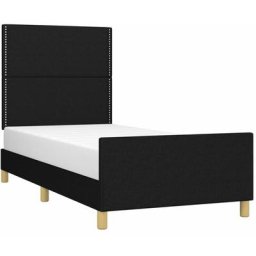 Cadre de lit avec tête de lit Noir 80x200 cm Tissu Vidaxl Noir