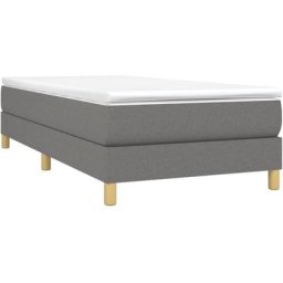 Sommier à ressorts de lit Gris foncé 80x200 cm Tissu vidaXL - Dark grey