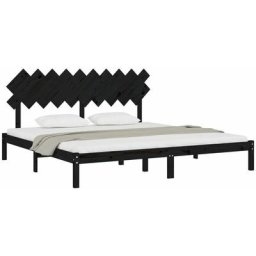 Vidaxl - Cadre de lit Noir 200x200 cm Bois massif Black