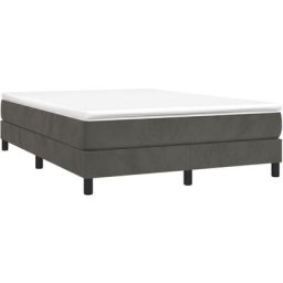 Vidaxl - Sommier à ressorts de lit Gris foncé 140x190 cm Velours
