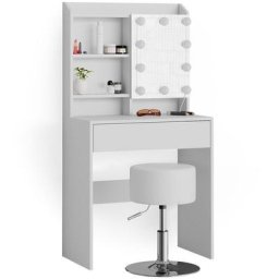 Coiffeuse ""Laura"" Blanc avec Tabouret e led Vicco