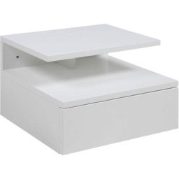 Ebuy24 - Ashlan Table de chevet murale avec 1 tablette de rangement, 1 tiroir, blanc. - Blanc