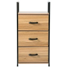Chiffonnier 3 tiroirs intissés façade décor bois - L40 cm - Casâme - Chêne clair