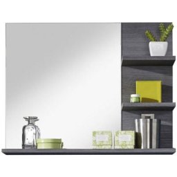 MiamiMaine Miroir de salle de bain 3 compartiments ouverts, argent fumé. - Argent