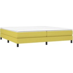 Sommier à ressorts de lit Vert 200x200 cm Tissu