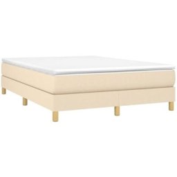 Sommier à ressorts de lit Crème 140x200 cm Tissu Vidaxl Cream