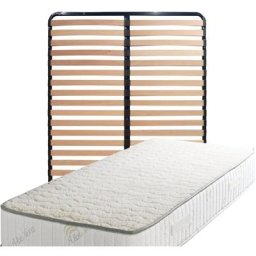 Matelas 140x190 + Sommier Démonté + pieds Offerts Mousse Poli Lattex Indéformable - 23 cm - Face