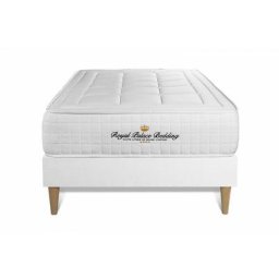 Ensemble matelas sommier Balmoral 90 x 190 cm - Couleur : Blanc - Blanc