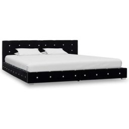 Cadre de lit Noir Velours 160 x 200 cm Vidaxl Black