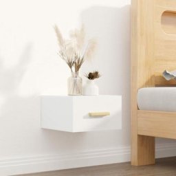 Table de nuit - Moderne Table de chevet murale Blanc brillant 35x35x20 cm FR40109