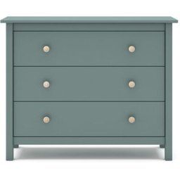 Commode, meuble de rangement en pin coloris vert pétrole - Longueur 100 x Profondeur 40 x Hauteur