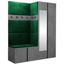 Ensemble entrée Hartford 278, Manila 35, 186x158x46cm, Miroir, Béton, Noir, Tapisserie, Stratifié,