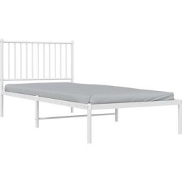 Cadre de lit métal avec tête de lit blanc 90x200 cm Vidaxl Blanc