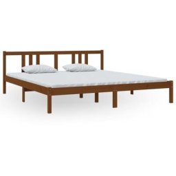 Cadre de lit Marron miel Bois massif 180x200 cm Super King Vidaxl marron miel