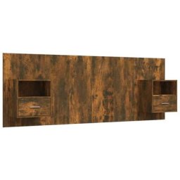 Tête de lit avec armoires Chêne fumé Bois d'ingénierie vidaXL - Smoked oak