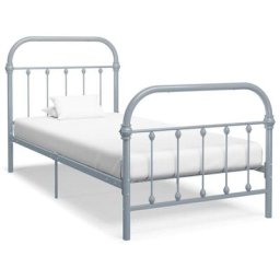 Cadre de lit Gris Métal 90 x 200 cm Vidaxl Gris