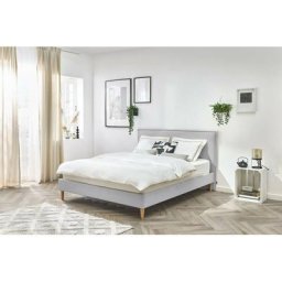 Lit BOBOCHIC - Lit 160x200 cm SARY avec lattes massives pieds bois naturel 160x200 Gris - Gris