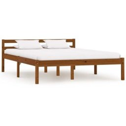 Cadre de lit Marron miel Bois de pin massif 120 x 200 cm vidaXL - Honey brown