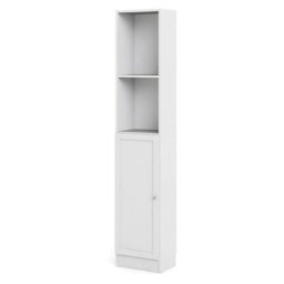 Base Étagère 1 tablette de rangement et 1 porte, blanc.