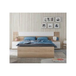 Tête de lit avec chevets Chêne et Blanc - neen - Tête de lit : l 247 x 3 x h 50 cm Tables de
