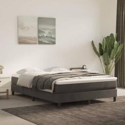 Sommier à ressorts de lit - Sommier pour Adulte et Enfant - Gris foncé 140x200 cm Velours BV472158