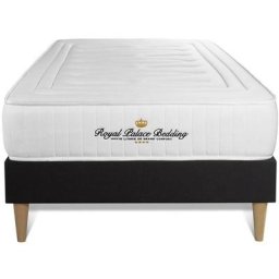 Ensemble matelas sommier Lancaster 90 x 190 cm - Couleur : Noir - Noir