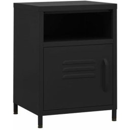 Table de chevet Noir 35x35x51 cm Acier Vidaxl Noir