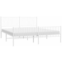 Vidaxl - Cadre de lit métal avec tête de lit/pied de lit blanc 193x203cm Blanc
