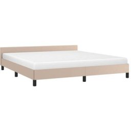 Vidaxl - Cadre de lit avec tête de lit Cappuccino 160x200 cm Similicuir Cappuccino