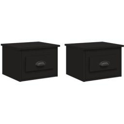Tables de chevet murales 2 pcs noir 41,5x36x28 cm Vidaxl Noir